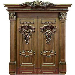 精品雕花原木门 展志门业